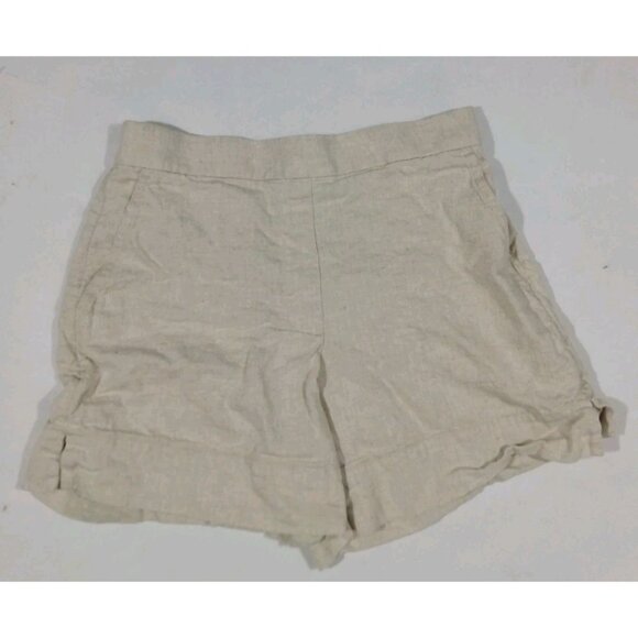 Banana Republic High Rise Linen Blend Flax Shorts Size Small Tan Pull On Coastal - Picture 4 of 9